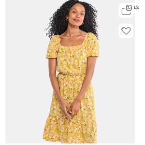 NWT The Children’s Place Mommy Matching Yellow Floral Dress L Large
